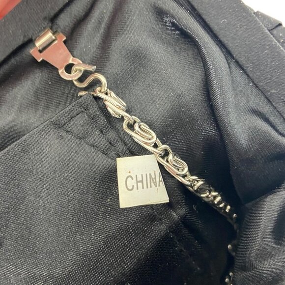 JESSICA McClintock Gunne Sax Vintage Black Clutch Purse Handbag Jewel Closure - Picture 10 of 12